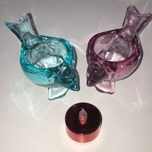 Other - Glass Candle Holder with a battery candle lights Other - Glass Candle Holder with a battery candle lights